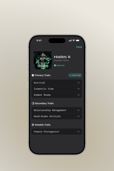 Videogame Library App Design